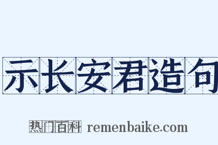 示长安君造句是什么意思的图片